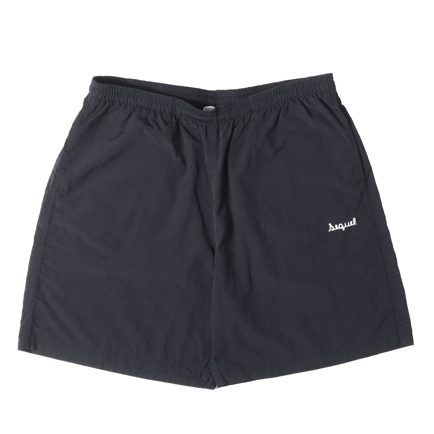 乐天商城 - SEQUEL シークエル パンツ ブラック 黒 サイズ:L | 24SS チェーン刺繍ロゴ ナイロン イージーショーツ(EASY SHORTS) | ボトムス ショートパンツ【メンズ】【中古】【K4857】