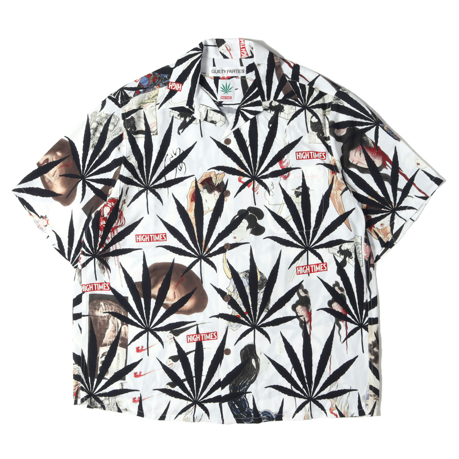 乐天商城 - WACKO MARIA ワコマリア シャツ ホワイト 白 サイズ:L | 24SS HIGHTIMES マリファナ 百鬼夜行図浮世絵 ハワイアンシャツ / アロハシャツ (S/S HAWAIIAN SHIRT) | トップス カジュアルシャツ 半袖【メンズ】【中古】【美品】【K4816】
