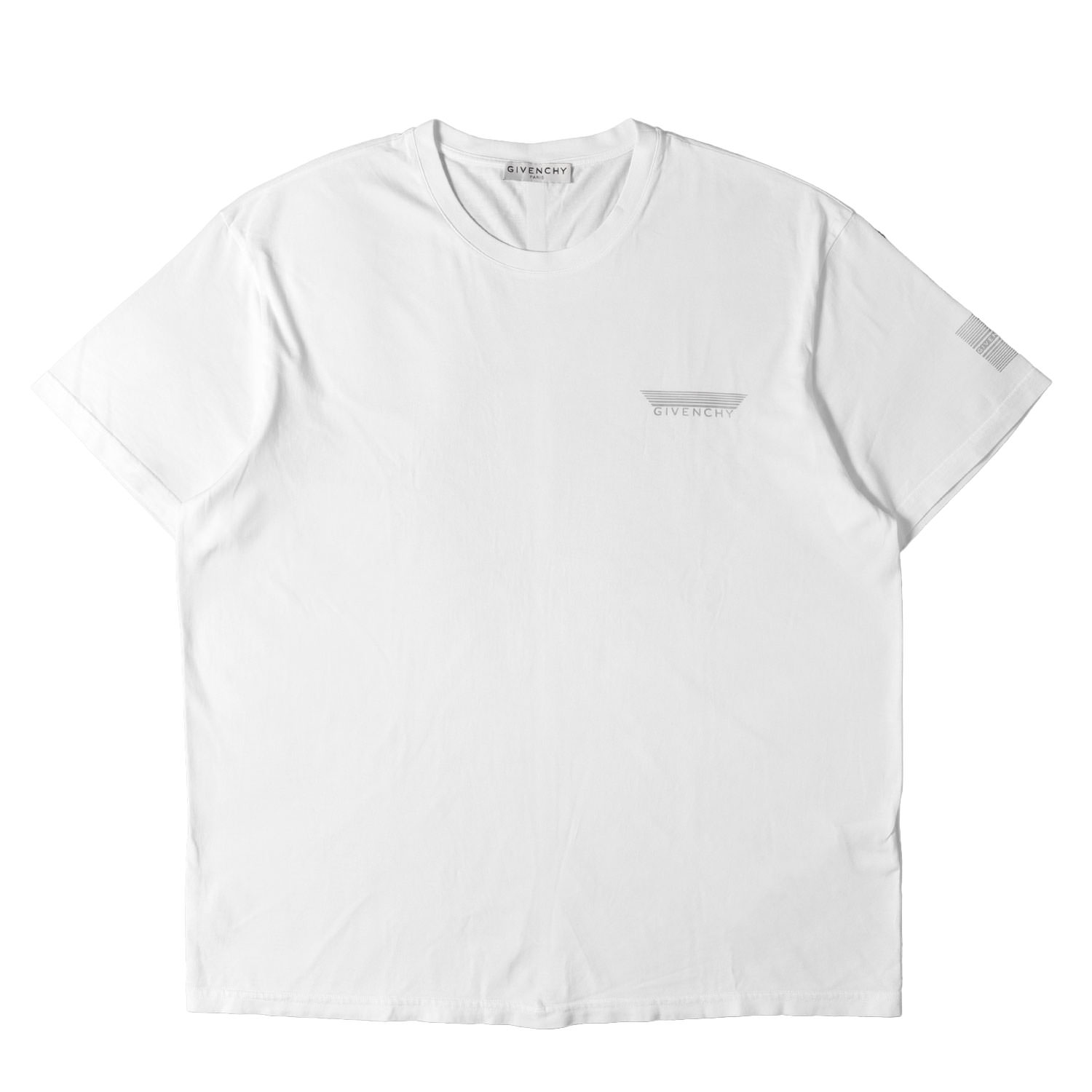GIVENCHY ジバンシィ Tシャツ ホワイト 白 サイズ:XL | ロゴテープ プリント Tシャツ(BRANDED TAPE DETAILS) | トップス カットソー 半袖