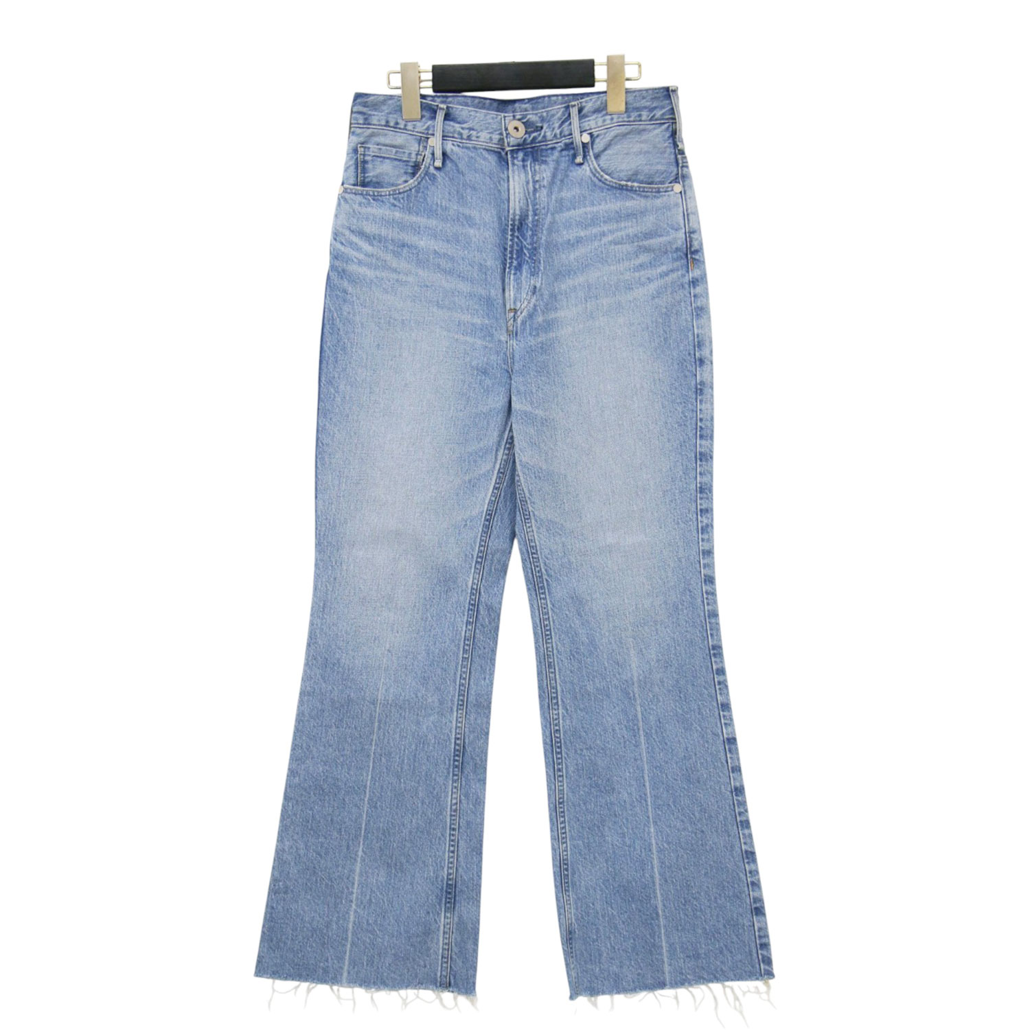 Rakuten - upper hights アッパー ハイツ パンツ ライトブルー サイズ:23(S) | ルーズ フレアデニム / THE DYLAN FLOW フルレングス セミワイド カットオフ コットン | ボトムス ジーンズ ジーパン 日本製【レディース】【中古】【K4839】