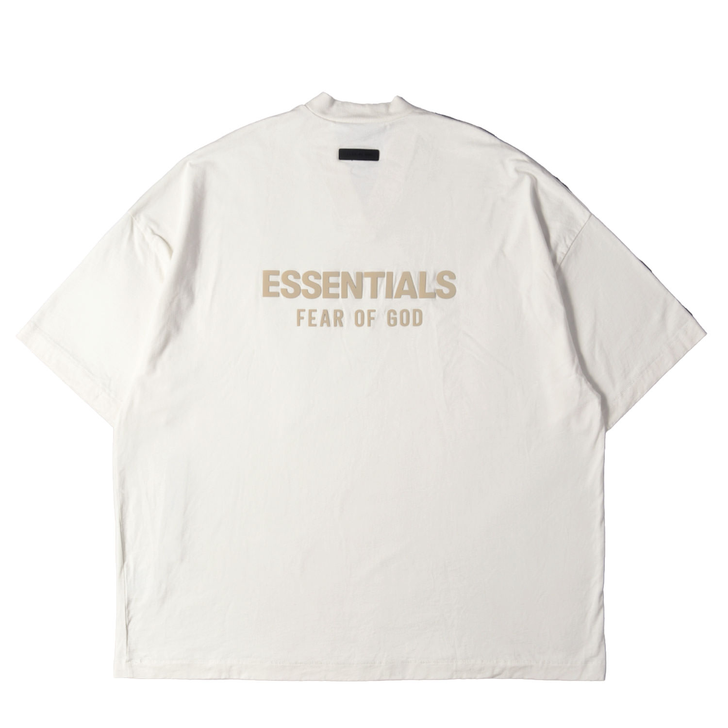 FEAR OF GOD フィアオブゴッド Tシャツ アイボリー系 サイズ:XL | FOG ESSENTIALS オーバーサイズ Vネック Tシャツ | 半袖 ショート ハーフ スリーブ カットソー【メンズ】【中古】【美品】【K4842】