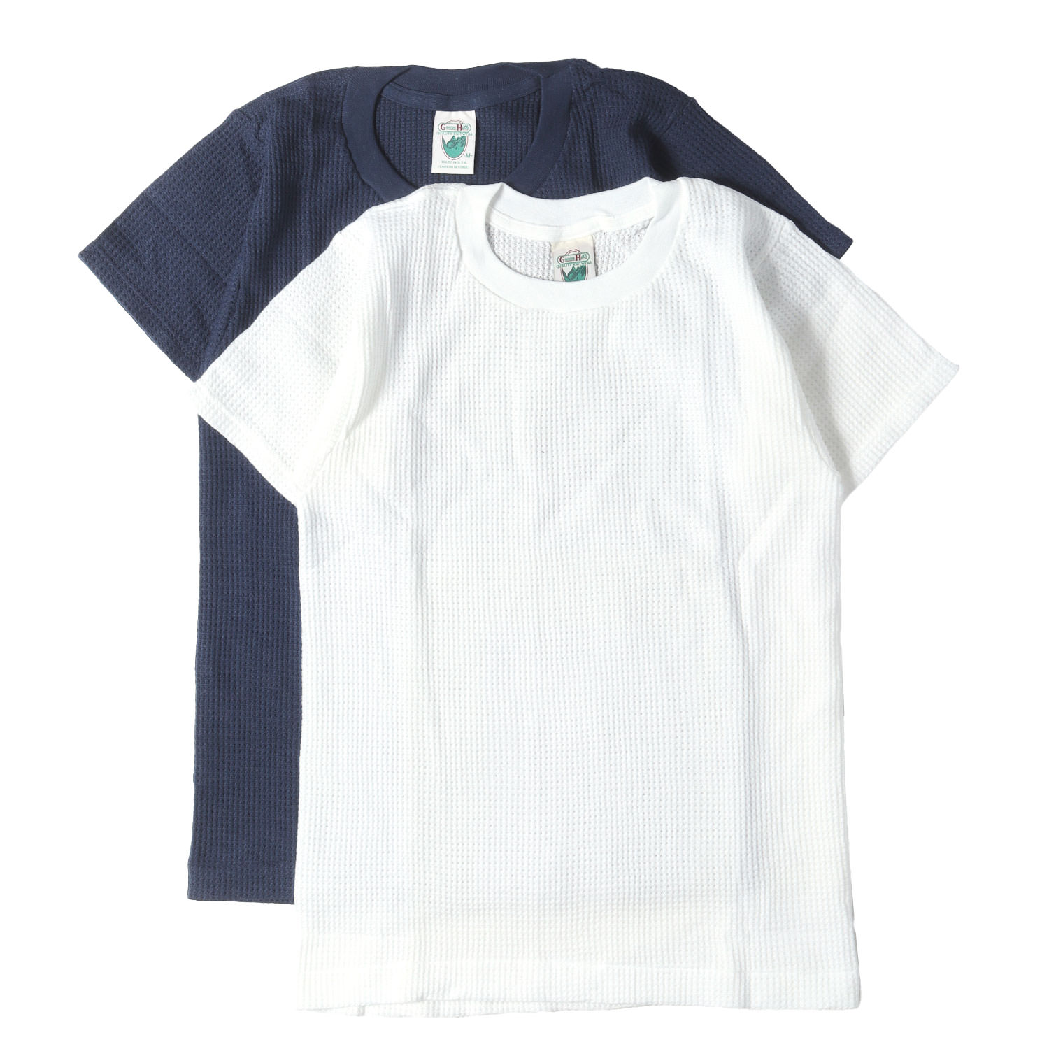 乐天商城 - U.S.VINTAGE | デッドストック 2色セット | 80s クルーネック サーマル Tシャツ | USA製 Green Hills | ホワイト / ネイビー サイズ:各M | 80年代 ヴィンテージ 古着 | トップス カットソー 半袖【メンズ】【中古】【K4852】