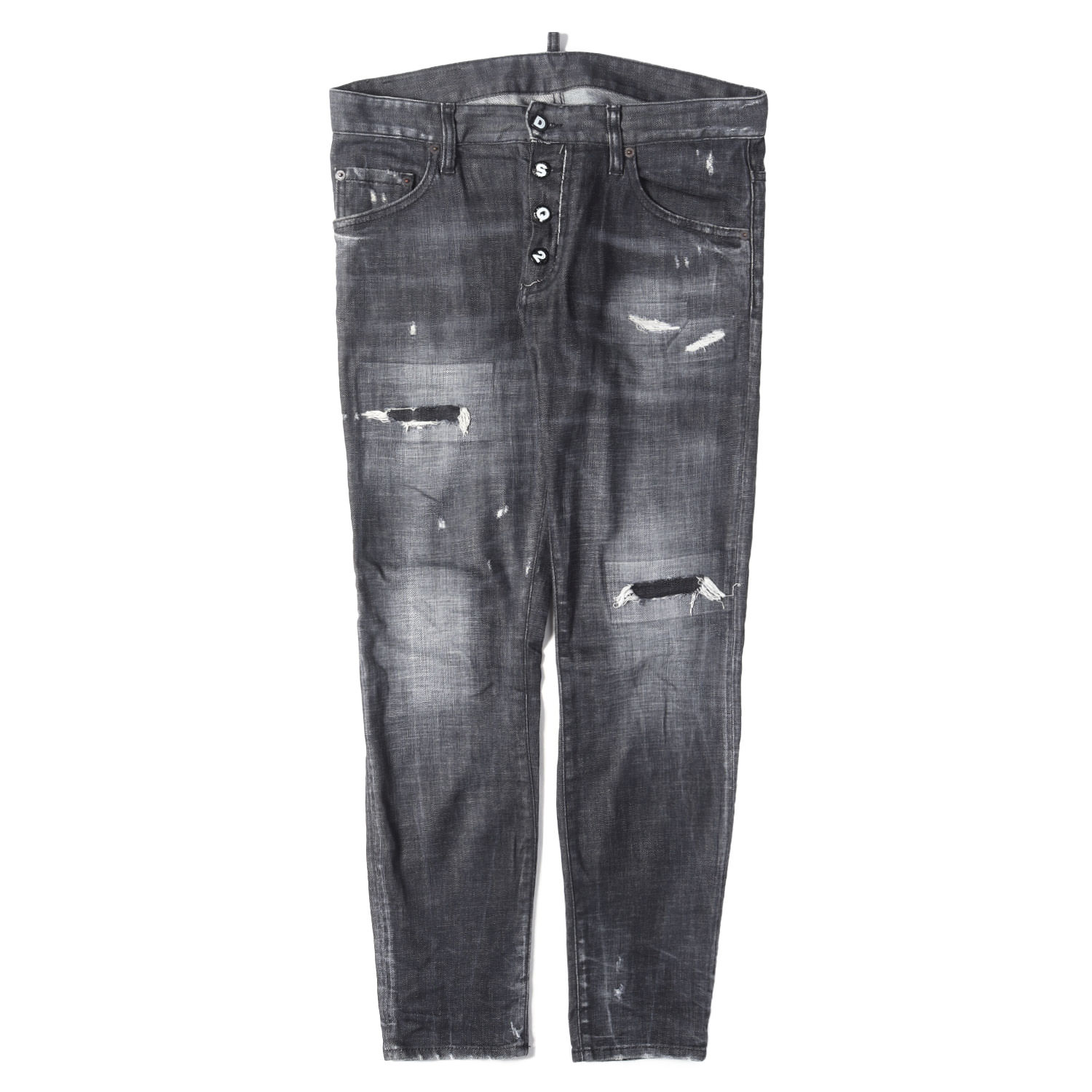 乐天商城 - DSQUARED2 ディースクエアード パンツ ブラック 黒 サイズ:46 | 20AW スケーター ダメージリペア加工 ストレッチ デニムパンツ (Skater Jean) | ボトムス ジーンズ ジーパン【メンズ】【中古】【美品】【K4848】