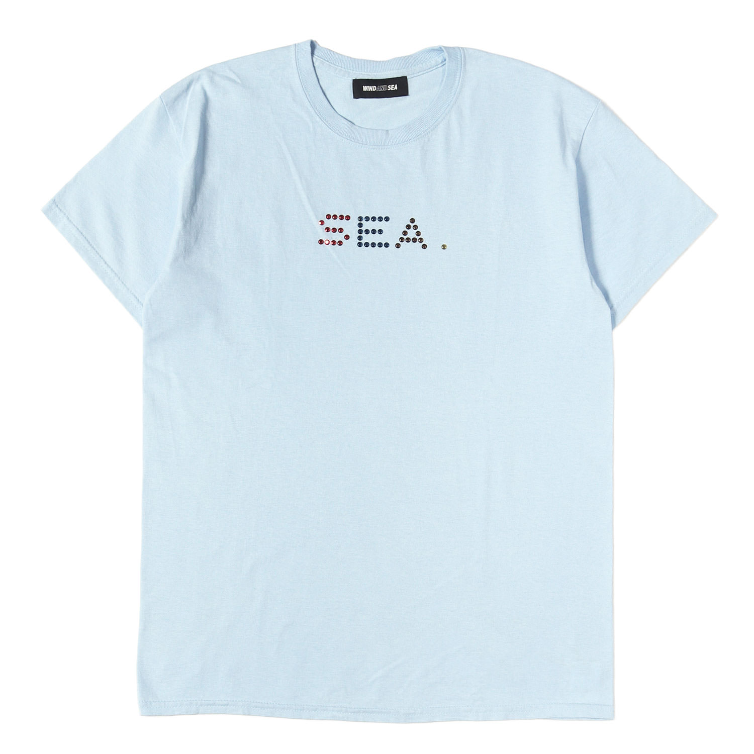WIND AND SEA ウィンダンシー Tシャツ ライトブルー サイズ:M | 20SS ×SOPHNET ラインストーン ロゴ Tシャツ(RHINESTONE S/S TEE) | トップス カットソー 半袖