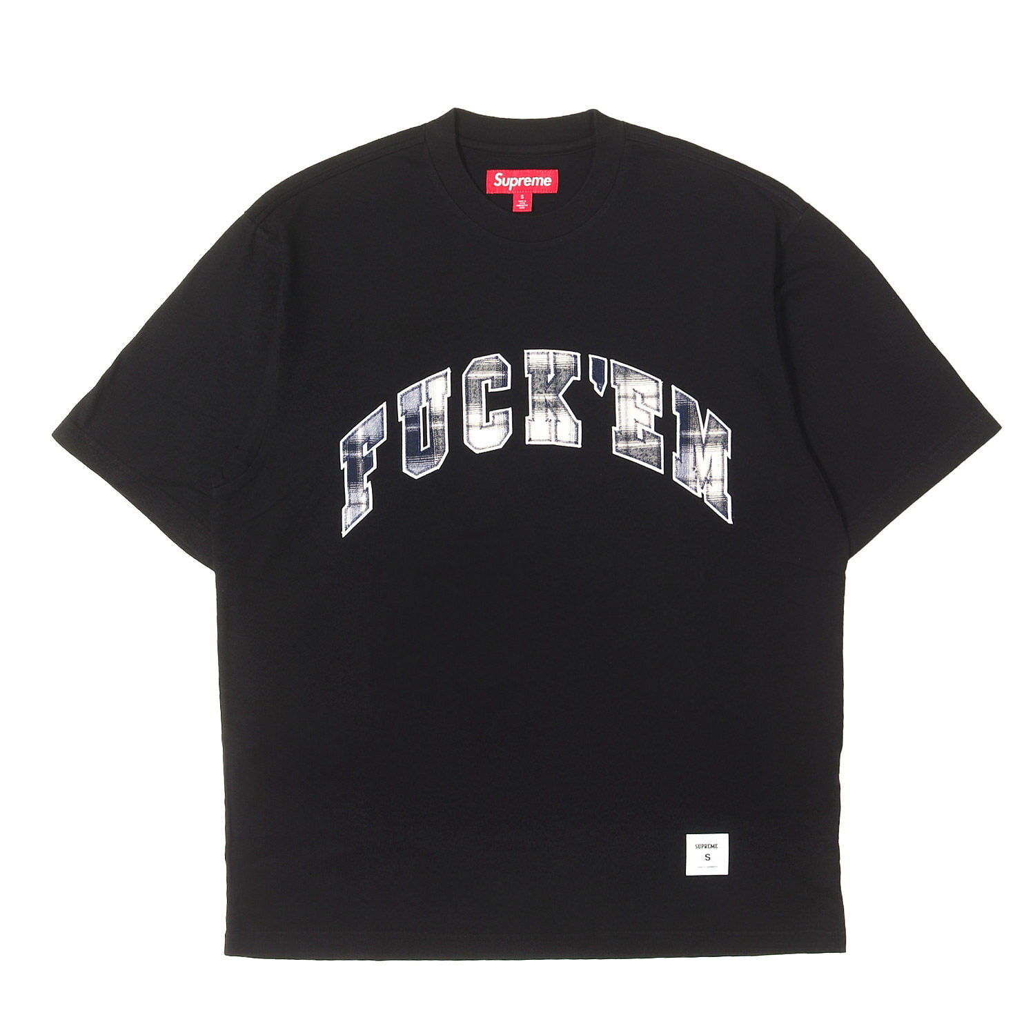 乐天商城 - Supreme シュプリーム Tシャツ ブラック 黒 サイズ:S | 26SS チェック柄 FUCK EMロゴ Tシャツ (Fuck Em Plaid S/S Top) | トップス カットソー 半袖【メンズ】【K4858】