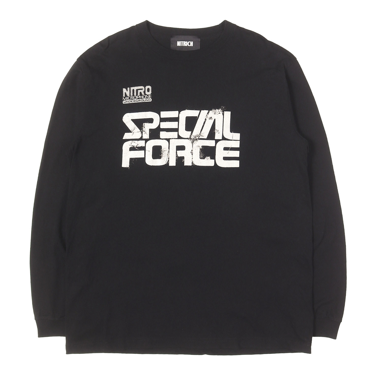 乐天商城 - 【美品】NITRAID/NITROW ナイトレイド Tシャツ ブラック 黒 サイズ:M NITRICH SPECIAL FORCEロゴ ロングスリーブ Tシャツ トップス カットソー 長袖【メンズ】【中古】【K4852】