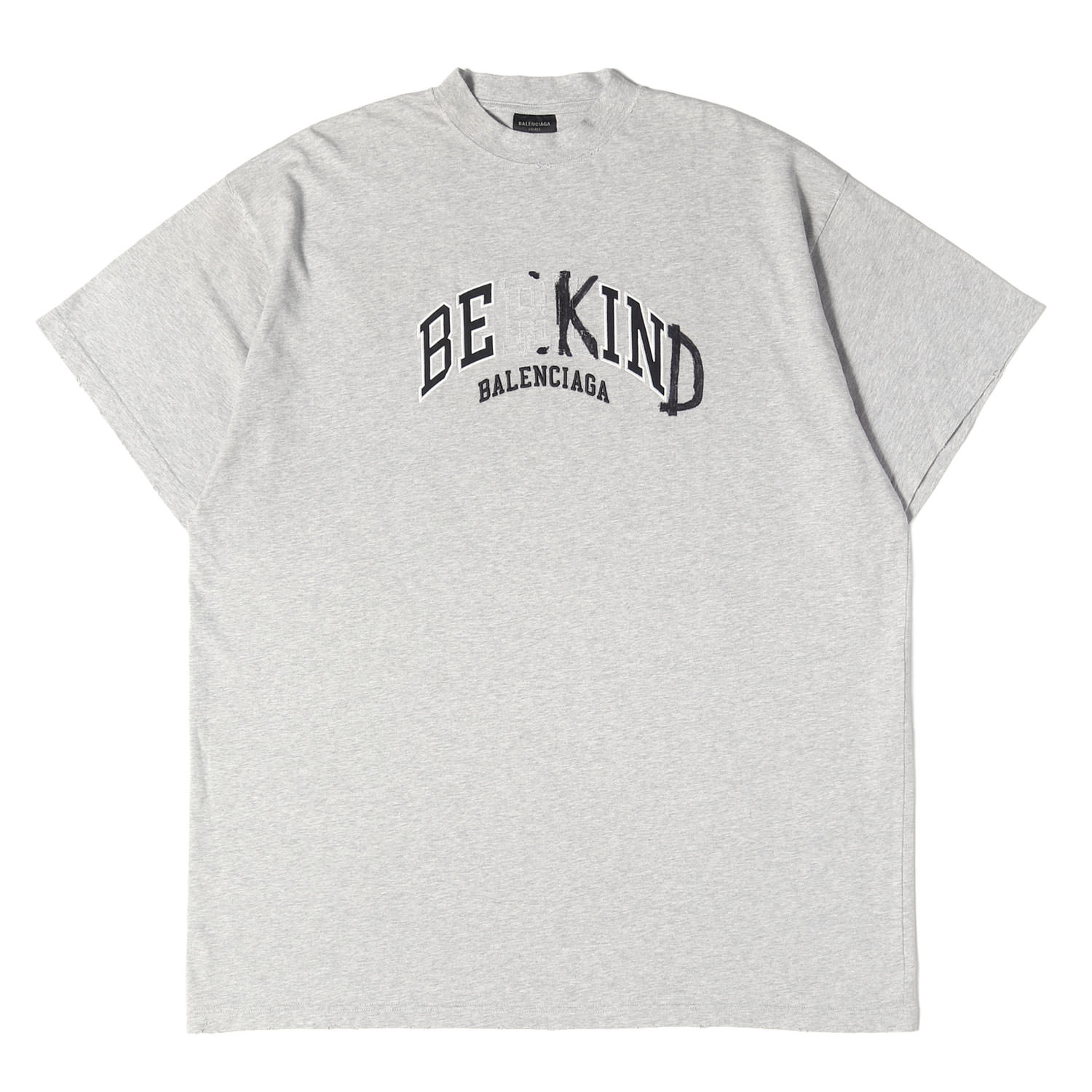 乐天商城 - BALENCIAGA バレンシアガ Tシャツ グレー サイズ:3 23AW ダメージ加工 オーバーサイズ Tシャツ (Be Kind Tee) トップス カットソー 半袖【メンズ】【中古】【美品】【K4853】