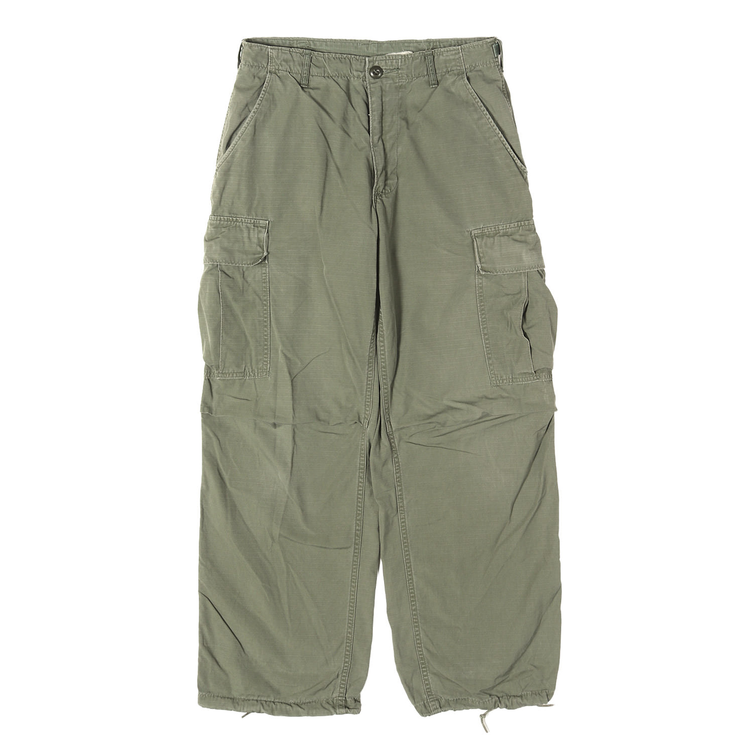 乐天商城 - 【ナム戦モデル】Vintage Military Item ヴィンテージミリタリー 60s 米軍実物 リップストップ ジャングルファテーグ カーゴパンツ オリーブグリーン SAMLL-REGULAR(S-R) 60年代 ヴィンテージ 古着 ボトムス ズボン 【メンズ】【中古】【K4854】