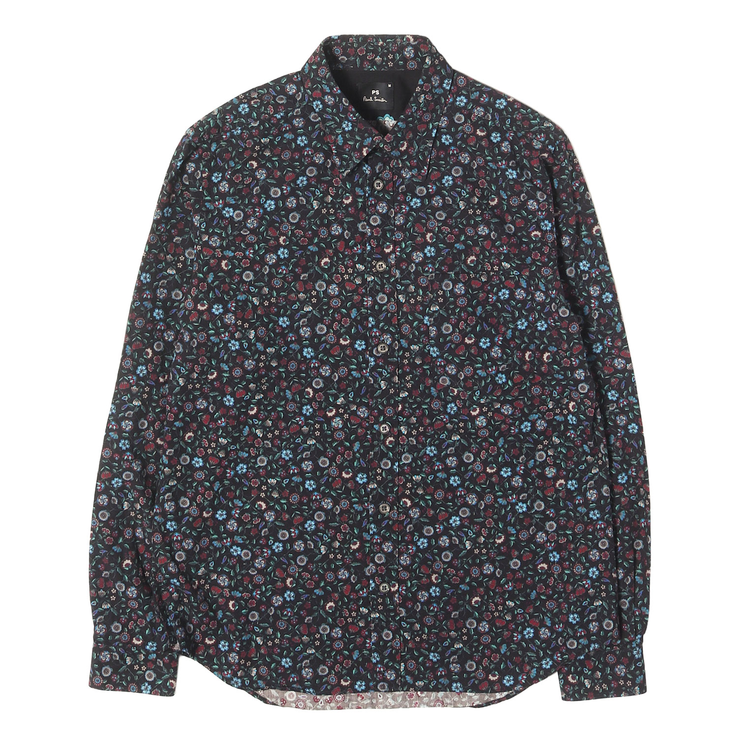 乐天商城 - Paul Smith ポールスミス シャツ ブラック マルチカラー サイズ:M 花柄 ブロード ドレスシャツ MADE IN JAPAN トップス カジュアルシャツ 長袖【メンズ】【中古】【K4856】