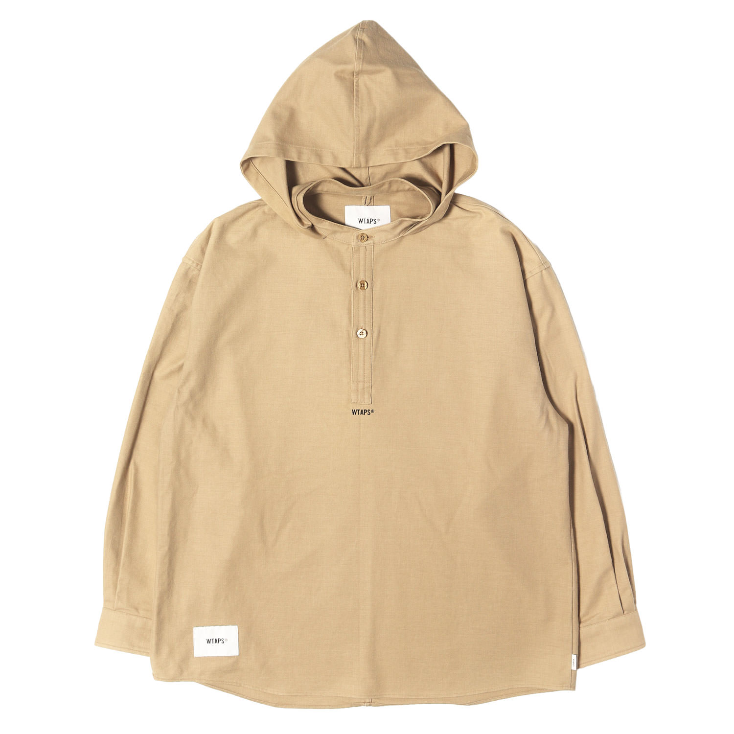 乐天商城 - WTAPS ダブルタップス シャツ ベージュ サイズ:L 21AW フード付き コットンサージ プルオーバー シャツ FALCONER / LS トップス カジュアルシャツ 長袖【メンズ】【中古】【K4856】
