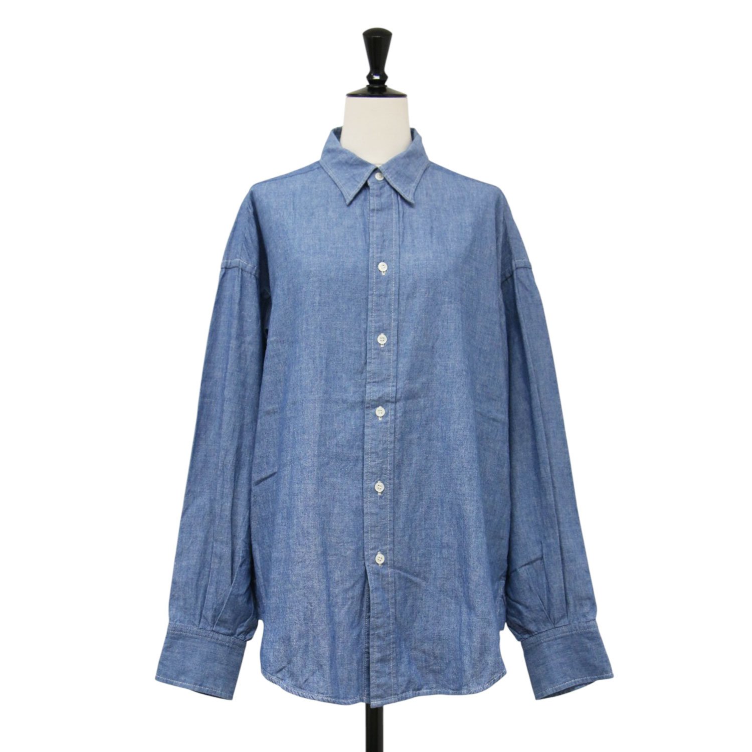 AMERICANA アメリカーナ × LAppartement 別注 シャツ ブルー サイズ:FREE 24春夏 シャンブレー シャツ CHAMBRAY SHIRT レギュラーカラー コットン トップス カジュアルシャツ 長袖