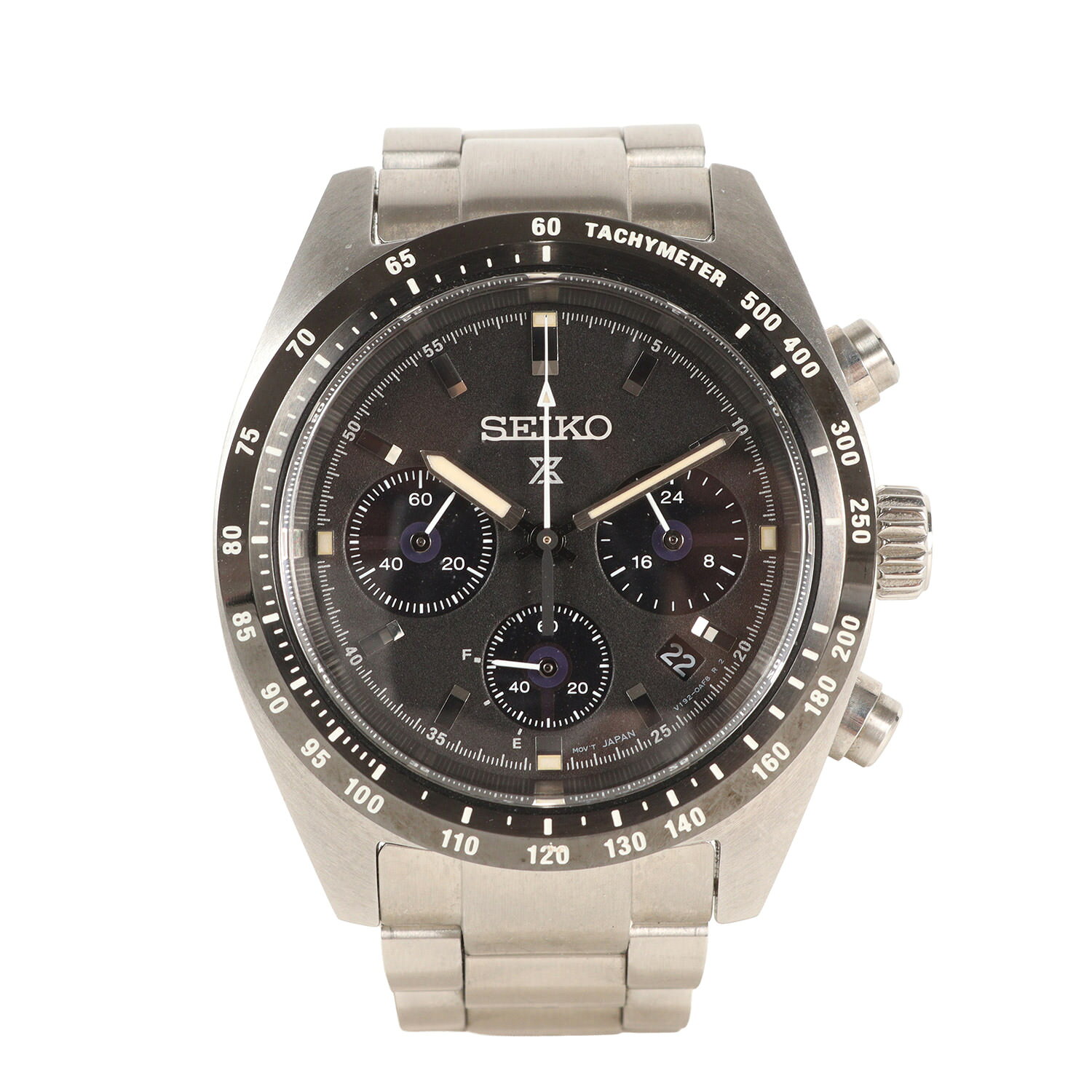 SEIKO セイコー プロスペックス スピードタイマー SBDL091 V192-0AF0 ソーラークォーツ 腕時計 ウォッチ ブラック文字盤 日本製 ブランド ファッション アイテム【メンズ】【中古】【K4942】