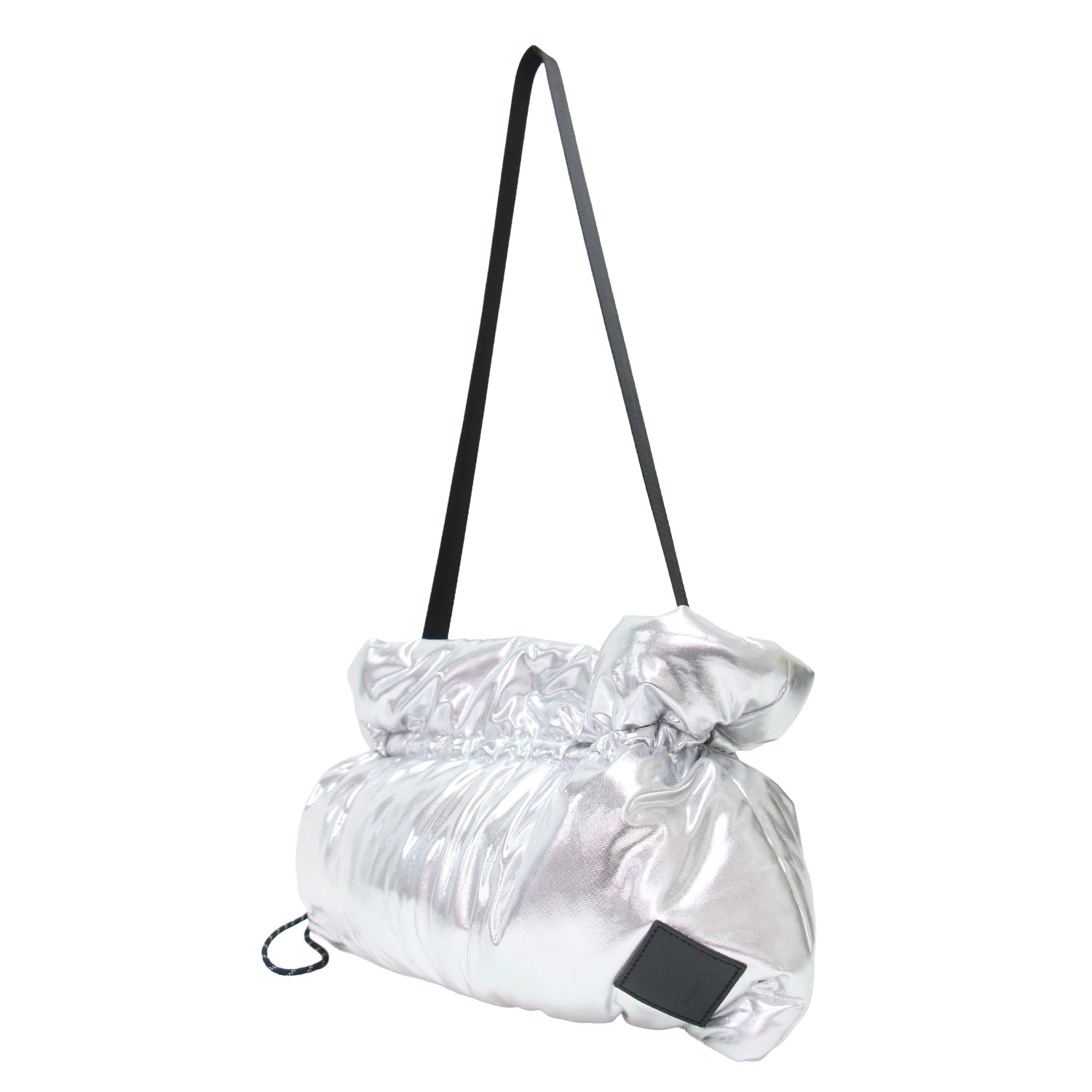 SACKVILLE サックビル バッグ シルバー ドローストリング クラッチバッグ DRAWSTRING CLUTCH トートバッグ ショルダー 巾着 パテッド メタリック ブランド カバン【レディース】【中古】【K4896】