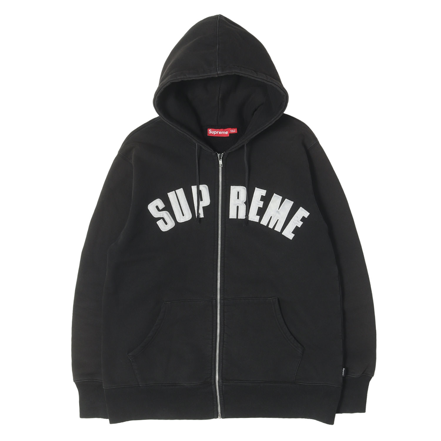 Supreme シュプリーム パーカー ネイビー 紺 M 00s 紙タグ アーチロゴ ジップ スウェットパーカー 00年代 アーカイブ トップス フーディー【メンズ】【中古】【K4917】