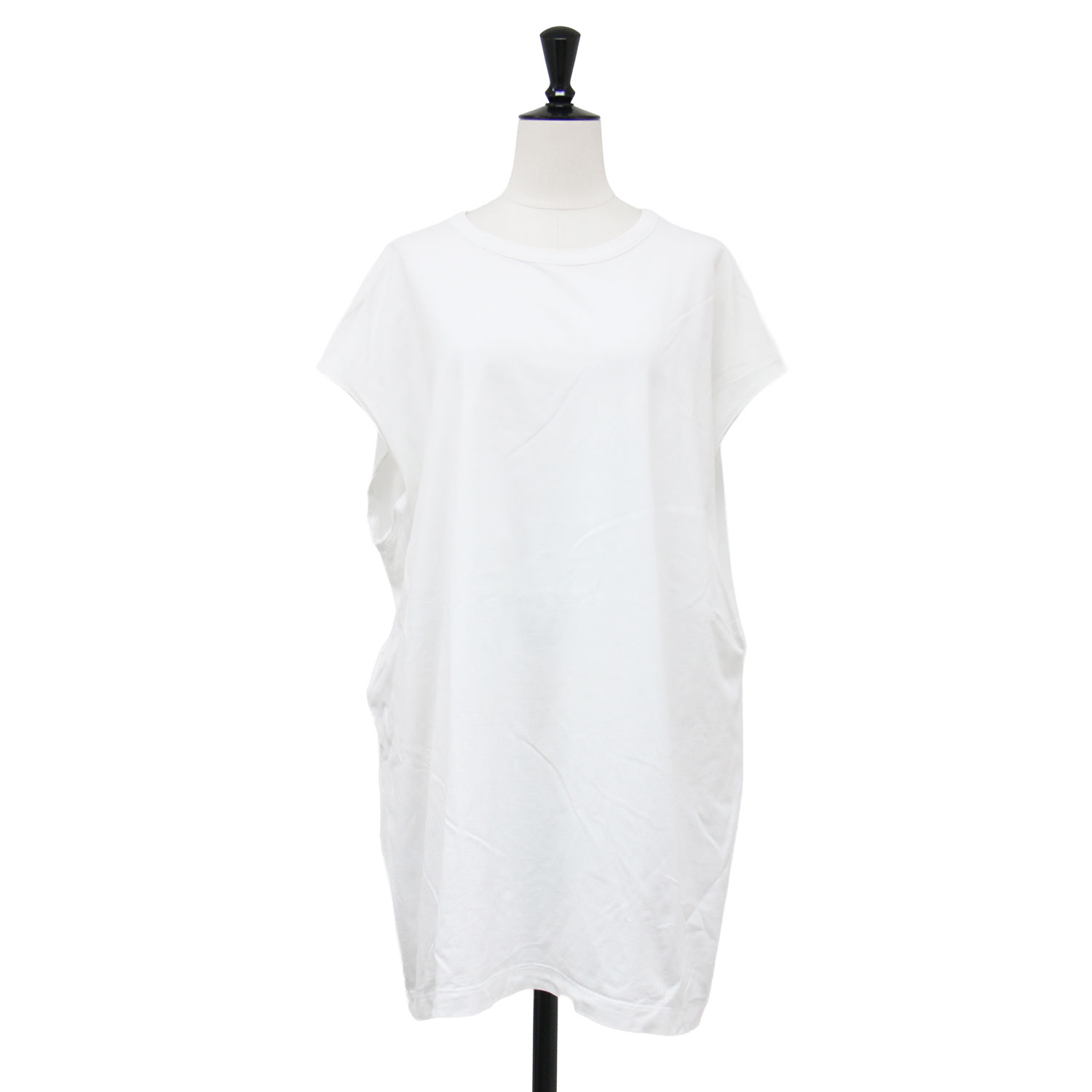 Maison Margiela メゾン マルジェラ Tシャツ ホワイト 白 XS オーバーサイズ ノースリーブ Tシャツ S51GC0431 S22816 プルオーバー クルーネック コットン イタリア製 トップス カットソー【レディース】【中古】【K4906】