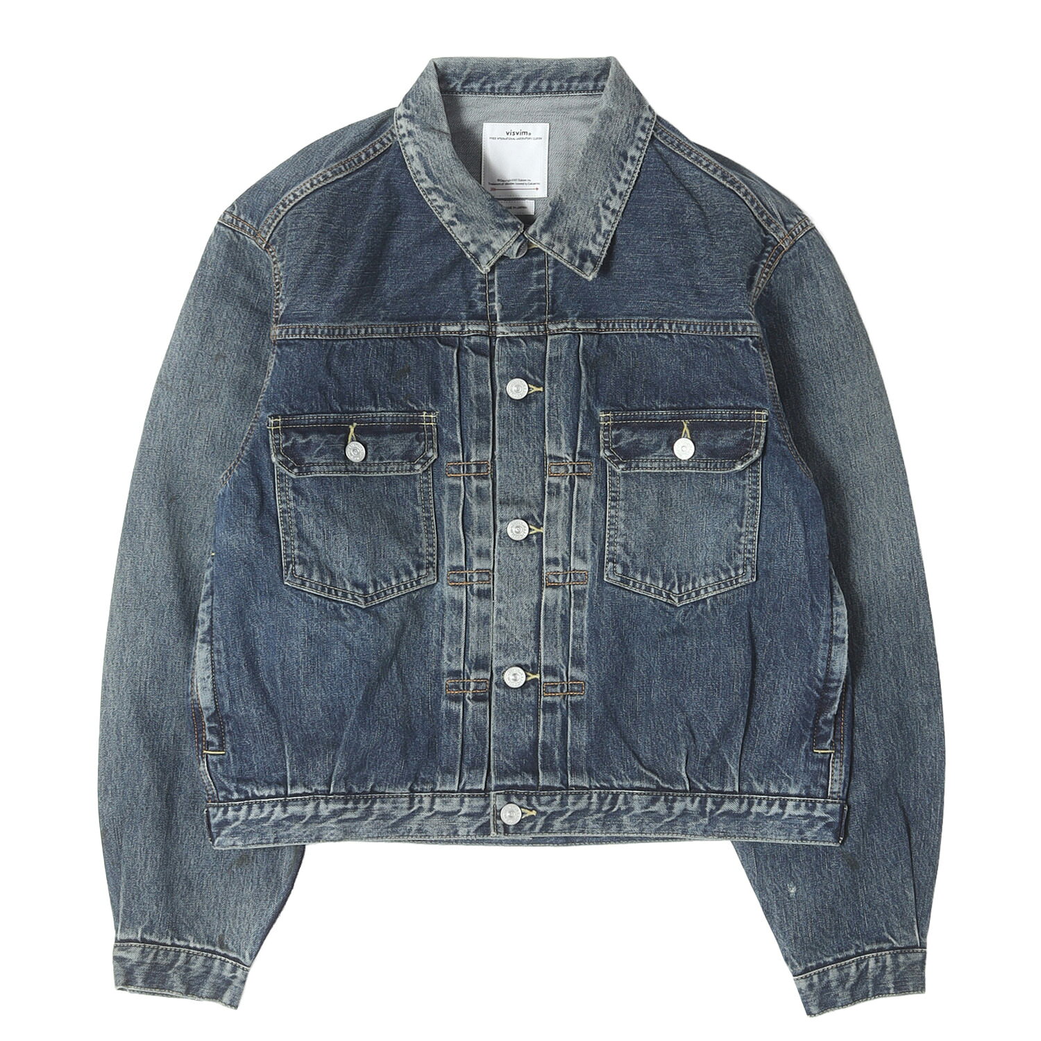visvim ビズビム ジャケット インディゴ 1 26AW ヴィンテージ加工 2ndタイプ デニムジャケット SS 101XX JKT DMGD-1013 0126205006002 日本製 アウター Gジャン ブルゾン 上着【メンズ】【中古】【新品同様】【K4940】