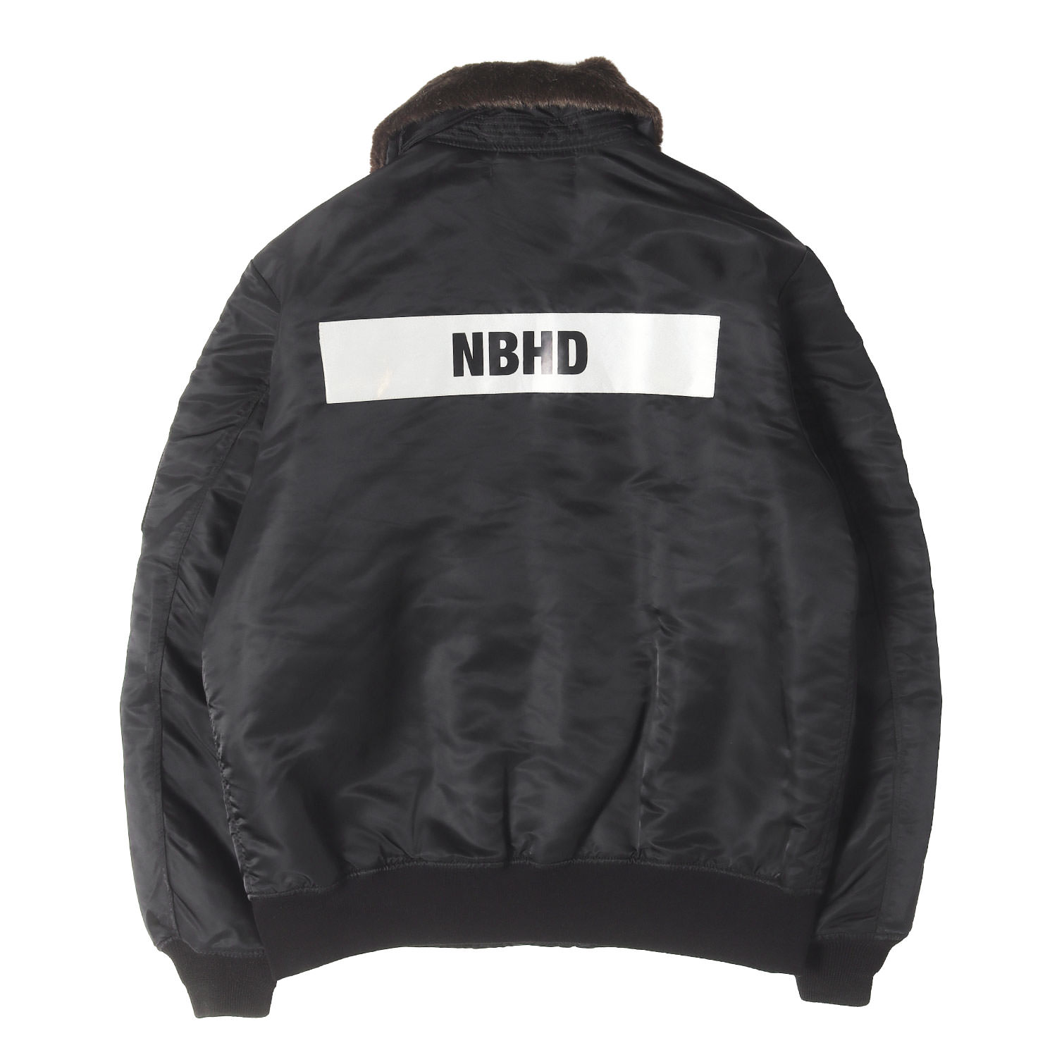 NEIGHBORHOOD ネイバーフッド ジャケット ブラック 黒 XL D-15A ナイロン フライトジャケット D-15A / N-JKT 182SZNH-JKM04 アウター ブルゾン 上着【メンズ】【中古】【美品】【K4964】