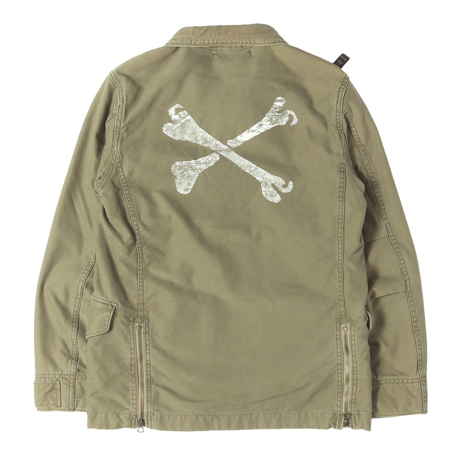 WTAPS ダブルタップス ジャケット オリーブドラ S クロスボーン 裏地タイガー柄 M-65 フィールドジャケット M-65 JACKET 112GWDT-JKM04S 日本製 アウター ブルゾン 上着【メンズ】【中古】【K4978】