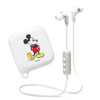 Bluetooth4.1搭載ワイヤレスステレオイヤホンシリコンポーチ付きミッキーマウスホワイトディズニーミッキーかわいいワイヤレスイヤホン送料無料