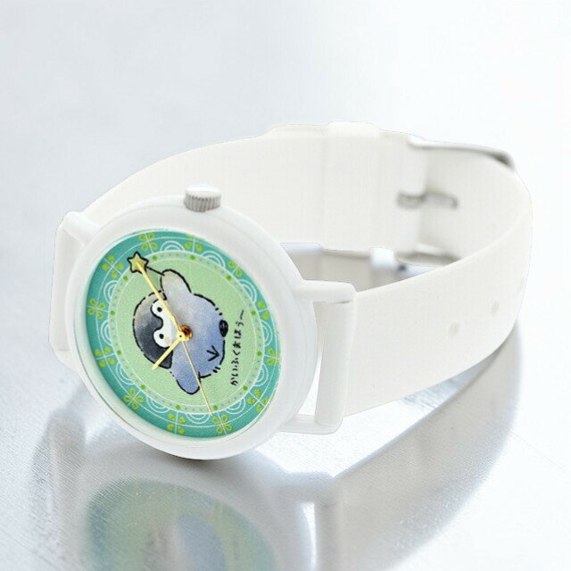 カオル コウペンちゃん×KAORU おうえんver -かいふくまほう- バニラの香り クォーツ 電池式 腕時計 ブランド レディース KAORU KAORU013W1 アナログ ライトグリーン ホワイト 白 日本製 おしゃれ 防水 かわいい プレゼント 女性 実用的