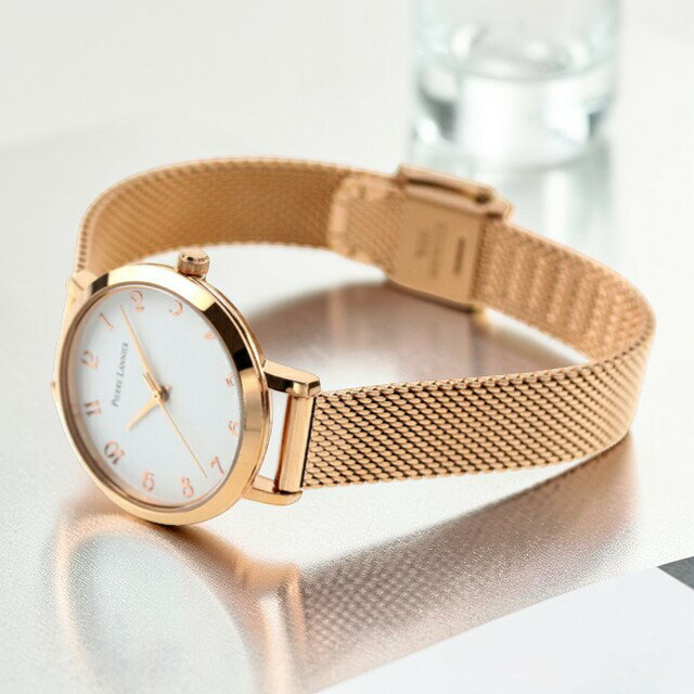 OMEGA - ピエールラニエ シュケット クオーツ 腕時計 ブランド レディース Pierre Lannier P422D908M アナログ ホワイト ピンクゴールド 白 フランス製