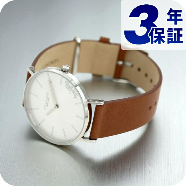 Y - コーチ COACH 時計 レディース 36mm シルバー×ブラウン 革ベルト 14503120 ペリー 腕時計
