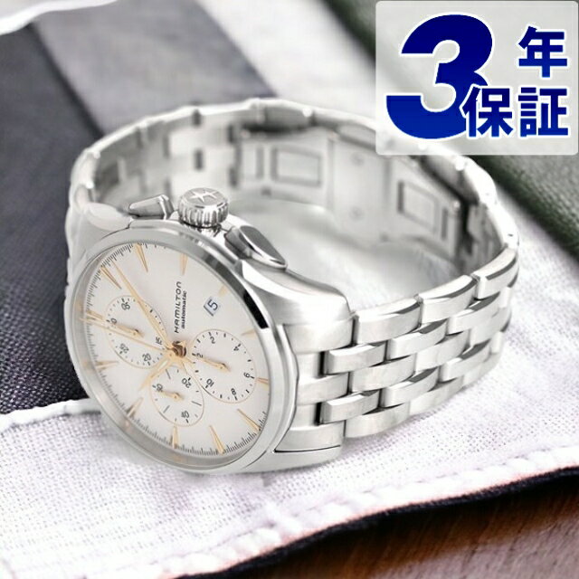 ＼新春ポイントUP★さらに+6倍／ ハミルトン ジャズマスター オート クロノグラフ 43mm 自動巻き メンズ 腕時計 H32586111 HAMILTON 時計 ホワイト ギフト プレゼント 実用的