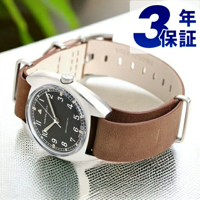 カーキ 腕時計（メンズ） ハミルトン カーキ アビエーション パイロット パイオニア 36mm 手巻き 腕時計 ブランド メンズ H76419531 HAMILTON 時計 ブラック×ブラウン ギフト 父の日 プレゼント 実用的