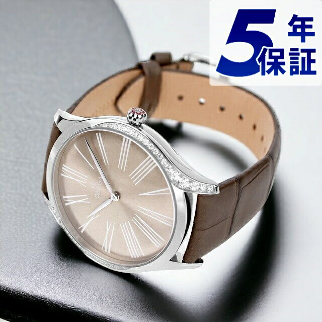 デ・ビル 【6/5当店限定★全品ポイント5倍にさらに+3倍】 オメガ デビル 39mm クオーツ 腕時計 ブランド レディース ダイヤモンド OMEGA 428.18.39.60.13.001 アナログ グレー トープブラウン スイス製 成人祝い プレゼント ギフト