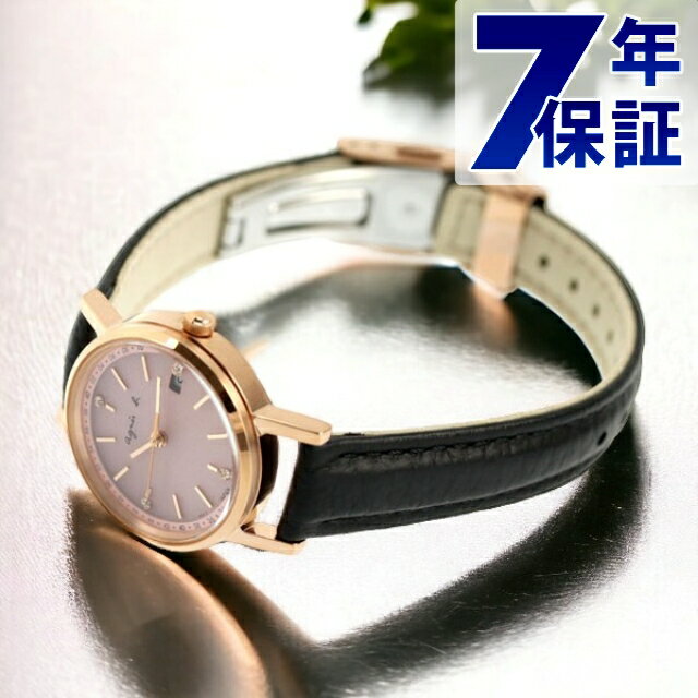 \さらに+9倍★16日02時迄/ アニエスベー ソーラー レディース 腕時計 ブランド FBSD935 agnes b. ピンク×ブラック 革ベルト 時計 記念品 プレゼント ギフト