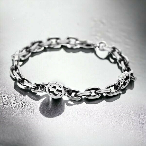 Silver - グッチ ブレスレット インターロッキングG sterling silver ユニセックス メンズ レディース 620798 J8400 0811 GUCCI シルバー プレゼント 実用的