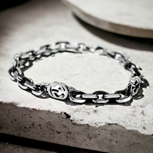 GUCCI - グッチ ブレスレット インターロッキングG sterling silver ユニセックス メンズ レディース 620798 J8400 0811 20cm GUCCI シルバー ギフト プレゼント 実用的
