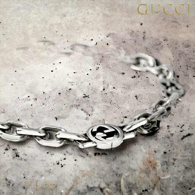 ＼さらに+9倍★ポイントUP／ グッチ ブレスレット GUCCI インターロッキングG sterling silver メンズ レディース 620798 J8400 0811 シルバー アクセサリー ギフト プレゼント 実用的