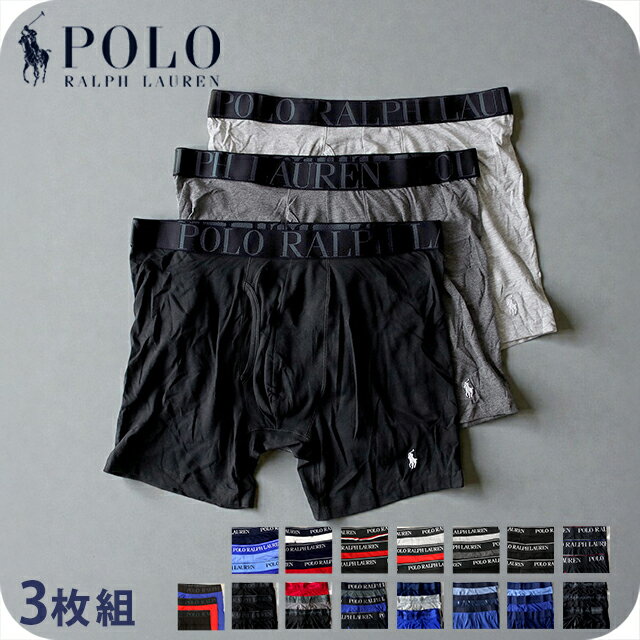 ポロ ラルフ ローレン ボクサーパンツ メンズ ブランド Polo Ralph Lauren Boxer Brief S M L 3枚セット 5タイプ ワンポイント 下着 アンダーウェア ブラック グレー ブルー ネイビー レッド 黒 赤 選べるモデル プレゼント 実用的