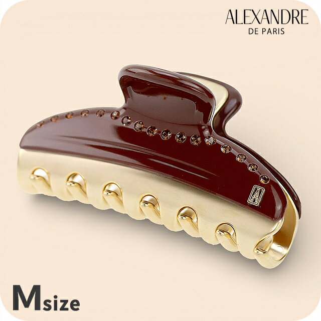 Rakuten - アレクサンドル ドゥ パリ ヘアクリップ レディース ブランド ALEXANDRE DE PARIS ヴァンドームMクリップ スワロフスキー ICCM-15571-03-H2 BRUN ヘアアクセサリー