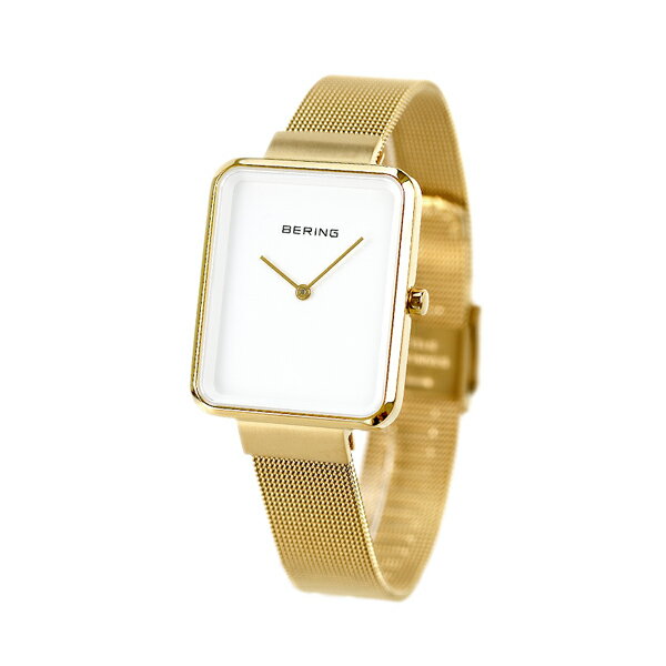 ベーリング ビジネス腕時計 レディース ベーリング BERING 時計 スマート スクエアコレクション 28mm レディース 腕時計 14528-334 ホワイト×ゴールド
