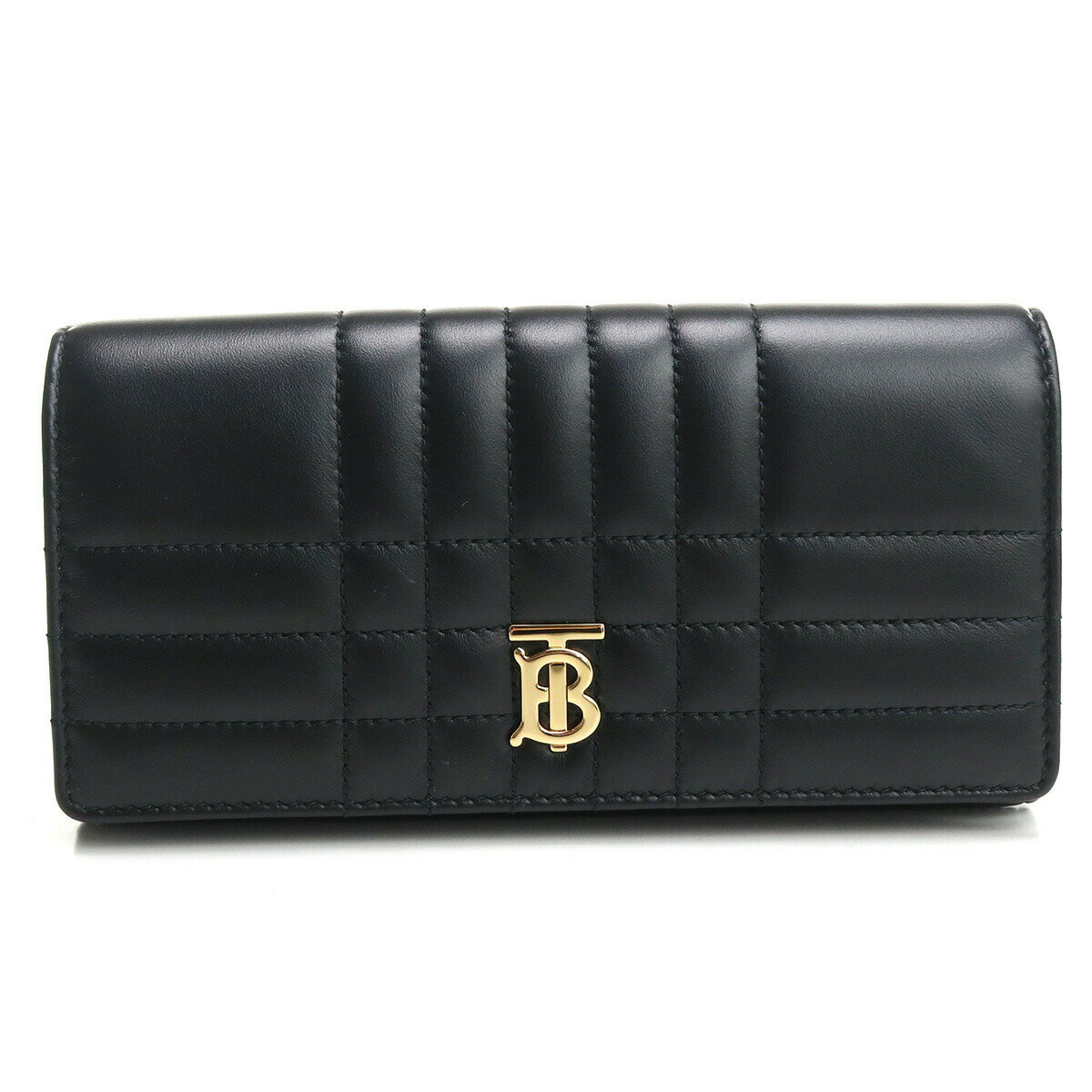 バーバリー 長財布ニ折小銭入付き レディース BURBERRY レザー イタリア 8062339 BLACK-LIGHT GOLD ブラック 財布