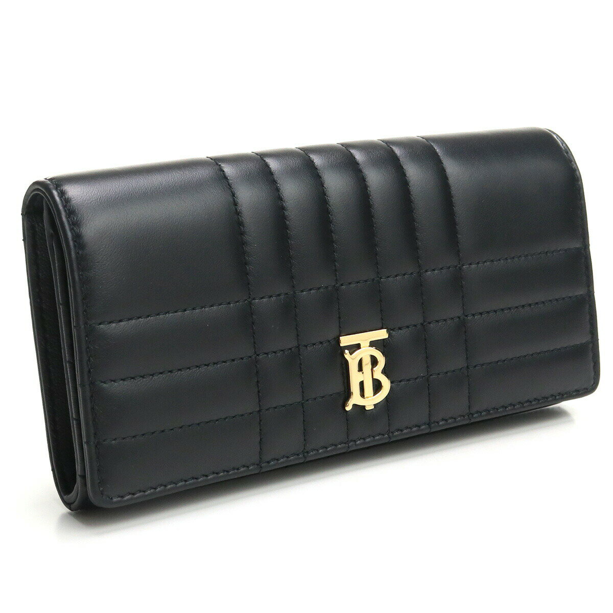 バーバリー 長財布ニ折小銭入付き レディース BURBERRY レザー イタリア 8062339 BLACK-LIGHT GOLD ブラック 財布
