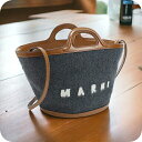 \さらに+9倍★16日02時迄/ マルニ トートバッグ レディース MARNI ウール ナイロン カーフレザー イタリア BMMP0097Q1 グレー系 バッグ