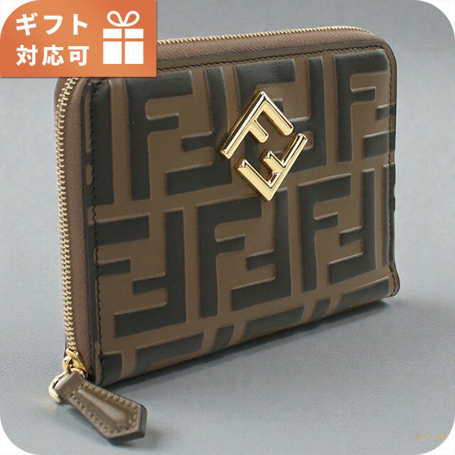 C, L, R, W - フェンディ ラウンドファスナー財布 レディース ブランド FENDI 8M0508 ブラウン 財布