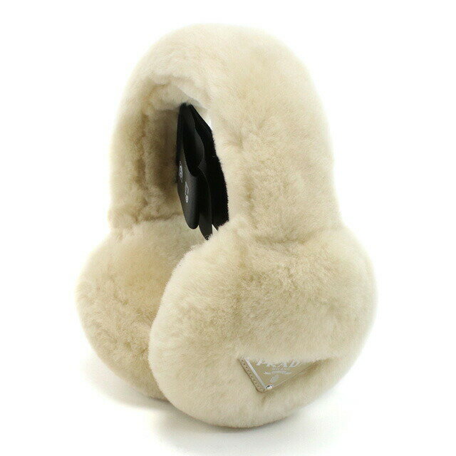 ＼今なら★さらに全品ポイント+9倍／ プラダ イヤーマフ レディース ブランド PRADA MONTONE シープスキン染ファー イタリア 1HP605 ECRU ベージュ系 小物