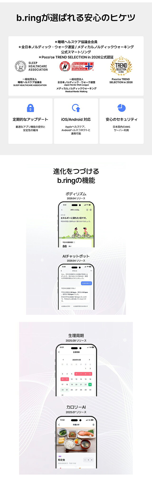 ＼今ならポイントさらに+9倍／ ブリング 健康 睡眠管理 ケーブル充電（接触式） ス...