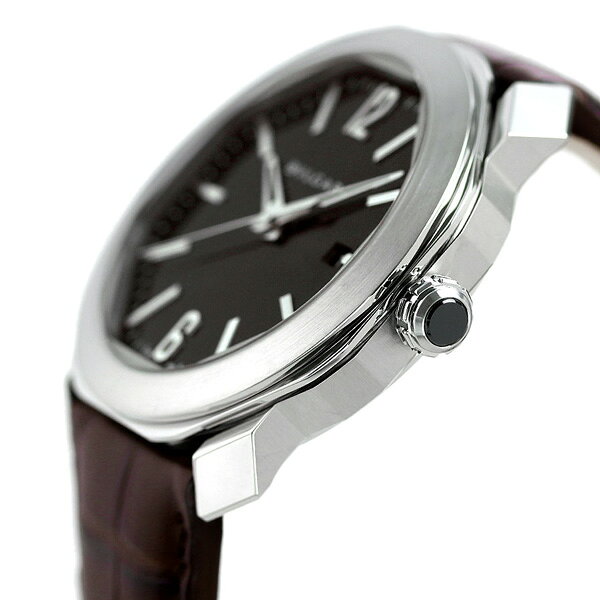 Infinitownのブルガリ オクト ローマ 41mm メンズ 腕時計 ブランド OC41C1SLD BVLGARI ブラック×ダークブラウン 記念品 プレゼント ギフト｜アングル3