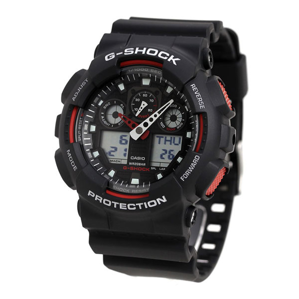 gショック ジーショック G-SHOCK GA-100-1A4DR Newコンビネーションモデル ブラック 黒 レッド CASIO カシオ 腕時計 メンズ ギフト 父の日 プレゼント 実用的