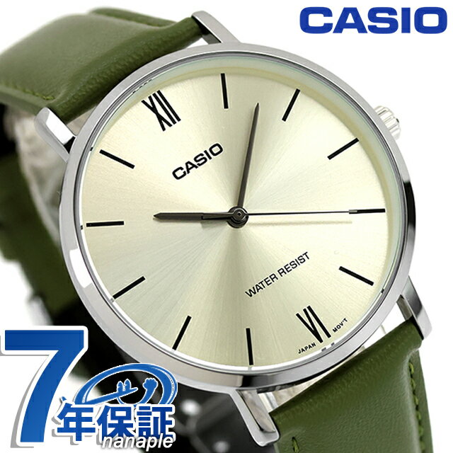乐天商城 - カシオ チープカシオ CASIO クォーツ 電池式 MTP-VT01L-3B スタンダード 海外モデル メンズ チプカシ 腕時計 シンプル ブランド カシオ casio アナログ アイボリー グリーン おしゃれ 防水 小さい 軽い かわいい プレゼント 実用的 学生 受験生 受験用 試験用 受験対応