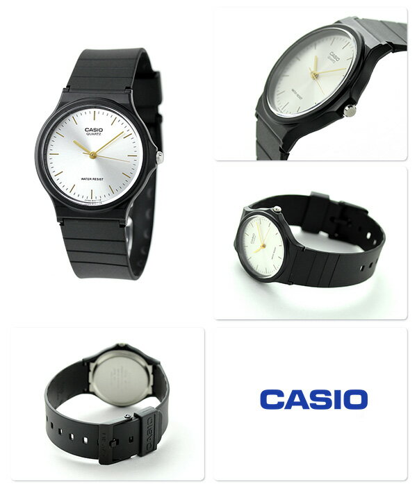 カシオ 腕時計 チープカシオ 海外モデル ラウンド MQ-24-7E2DF CASIO シルバー×ブラック チプカシ 時計