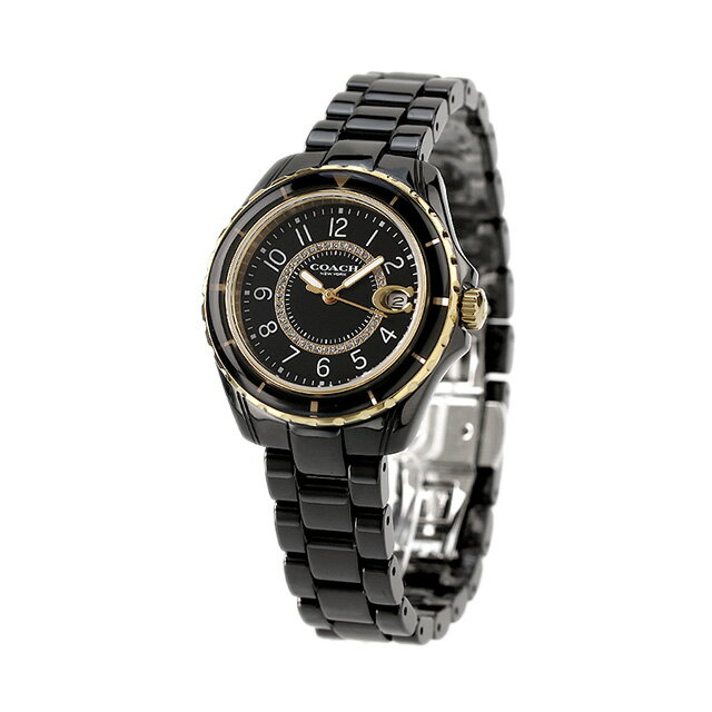 コーチ 腕時計 コーチ プレストン クオーツ 腕時計 レディース COACH 14503461 セラミック アナログ ブラック 黒