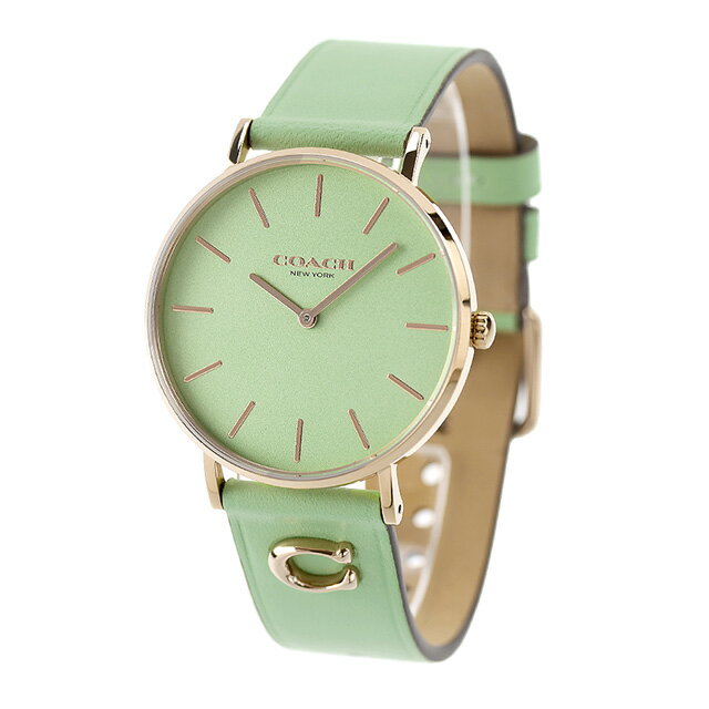 コーチ ペリー クォーツ 電池式 腕時計 ブランド レディース COACH 14503921 アナログ グリーン おしゃれ 防水 軽い 華奢 かわいい プレゼント 女性 実用的