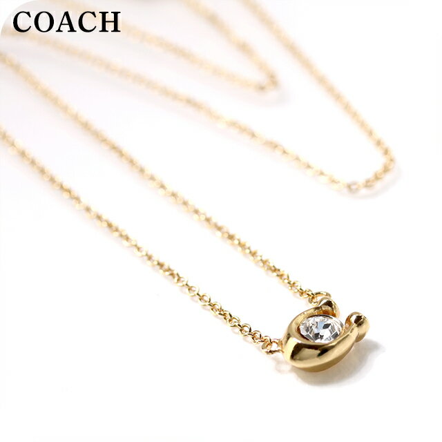 Rakuten - コーチ ネックレス レディース ブランド COACH ペンダント ロゴ 493112 GLD 110 ゴールド クリア アクセサリー
