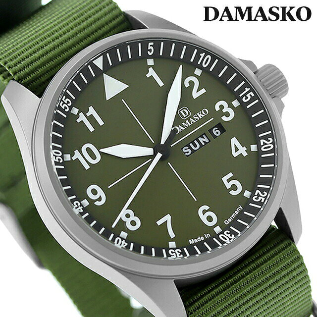 Infinitownのダマスコ ハンティング 自動巻き 腕時計 ブランド メンズ DAMASKO DH3.0 N アナログ オリーブグリーン グリーン ドイツ製｜アングル2